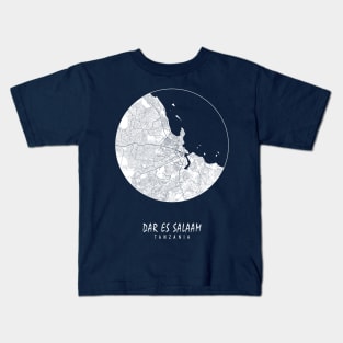 Dar es Salaam, Tanzania City Map - Full Moon Kids T-Shirt